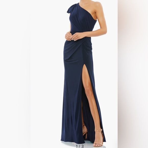 Mac Duggal jersey one shoulder gown size 10 NWOT - Picture 1 of 15